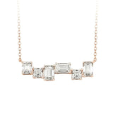 Moissanite Necklace with3CT D Color Asscher/Emerald Cut Moissanite S925Plated White Yellow Rose Gold Chain Engagement Daily Gift