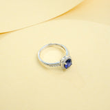 Gemstones Ring Round Shape Lab Grown Sapphire Padparadscha 925 Silver Proposal Wedding Band Hypoallergenic Anniversary Gift