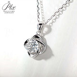 Floral Moissanite 4 Prongs Setting Pendant Necklace Women Only Gifts For Festivals And Anniversaries