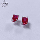 3-6.5CT Custom Earrings Lab Grown Gemstone Emerald/Ruby 925 Silver Gift Hypoallergenic Fade Resistant Factory Direct Sale