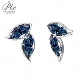 Double Clover Earrings with 2CT D Color Marquise Cut Moissanite 925 Silver Plated White Yellow Gold Ear Stud Fashion Daily Jewely