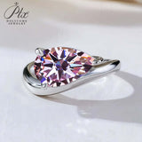 S925 Ring With 3CT Pear Shaped Moissanite D Color/Ruby/Sapphire/Colombian Emerald /Zambian Emerald VVS1 Clarity Customized For Banquet & Festival Gifts