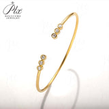 Open Bracelet 925 Sterling Silver with Moissanite Round Cut VVS1 Stones Sparkling Jewelry Gift for Women’s Special Occasions