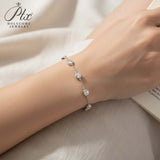 Moissanite Bracelet with 2.4CT D White/Black/Vivid Blue/Green Round Moissanite 925 Silver Plated Gold Women Man Party Gift Daily