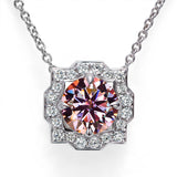 Moissanite 1ct Multicolor Classic Herry Necklace Pendant 925 Sterling Sliver Wedding/Birthday Jewely With Certificates Charms