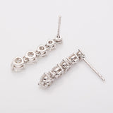 Moissanite Earrings Tassel Pendant Ear Stud Piercing  Ten Stones Round Shape 925 Sterling Silver Top Quality Wedding Jewelry