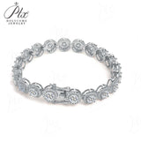 Round Bracelet Adorned with Exquisite Moissanite Accents Women's Style 925 Silver Material FashionableHoliday Gift