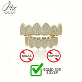 925 Sterling Silver Iced Out Grillz with VVS1 Clarity Diamonds Hip Hop Teeth Grills Jewelry Luxury Fashion Accessory