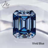 Wholesale Price Moissanite Stone Emerald Cut D Color Blue Green  VVS1 with GRA Certificate 0.5ct-10ct Gemstones