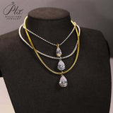 8-16 CT Custom Necklace Pear Cut Moissanite White 925 Sterling Silver Jewelry High-Quality Premium Christmas Gift Hypoallergenic