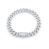 Single Row Double Row Triple Row Moissanite Cuban Link Bracelet 925 Silver Round Cut D Color Suitable for Women Man  Engagement