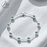 Moissanite Bracelet with 2.4CT D White/Black/Vivid Blue/Green Round Moissanite 925 Silver Plated Gold Women Man Party Gift Daily