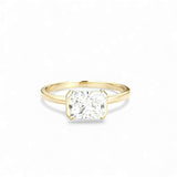 2ct Radiant Moissanite Ring High-Flash Center Stone Classic Minimalist Style Wedding Engagement Band Gift for Her