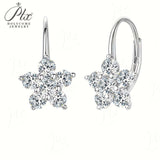 Luxury Jewelry Moissanite Stud Earrings VVS1 925 Sterling Silver Round Cut Top Engagement Wedding Jewelry For Birthday Gifts