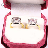 5CT Cushion Cut Moissanite Ring for Women Solid 18K 14K 10K Yellow Gold Two Tone Ring for Christmas Gifts