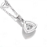 Trillion Cut 1/2CT 925 Sterling Silver Halo Moissanite Pendant Necklace Women Only Gifts For Festivals And Anniversaries