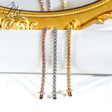 Tennis Bracelets Moissanite Round Bubble Diamond 4mm for Woman Men 925 Silver Plated Hip Hop Chain Bracelet Suitable as a Gift