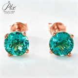 S925 Silver Lab Ruby Emerald Screw Earring 5.0mm Lab-Grown Gemstone Round Stone Fine Jewelry Gift Jewelry For Women Ear Jewel