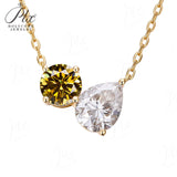 Round 6.5mm Pear 7×9mm Moissanite Diamond Necklace 3EX Hearts and Arrows  VVS1 D Color Ruby Sapphire  Columbia Emerald  Fancy Color Moissanite  Gift