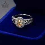 Oval Shape Moissanite Double-Band Ring Women Only Gifts For Festivals And Anniversaries