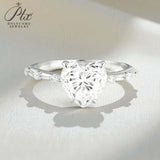 Heart Moissanite Ring with 3CT D Color Moissanite S925 10k 14k 18k Plated White Yellow Rose Gold Wedding Engagement Charm Jewely