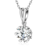 Moissanite Necklace Snowflake Pendant Multicolor Round Cut 925 Sterling Silver 1ct  For Women Wedding Bridal Fine Jewelry Charms