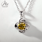 Moissanite Diamond 6.5mm 1CT Necklace For Womens Solitaire Pendant 925 Silver Chains D White  Jewelry Customized Gift