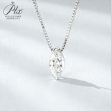 Necklace with 1/2/3CT D Color Marquise Cut Moissanite S925 Plated White Yellow Rose Gold Chain Engagement Daily Gift
