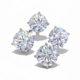 Earrings with 5.6/10CT D Color Round Moissanite 925 Silver Plated White Yellow Gold Ear Stud for Women Fashion Daily Jewely Gift