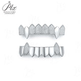 925 Sterling Silver Iced Out Grillz with VVS1 Clarity Diamonds Hip Hop Teeth Grills Jewelry Luxury Fashion Accessory