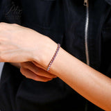 3/4mm Round Moissanite Tennis Bracelet D-Color/Light Pink/Light Purple S925 Silver Exquisite Jewelry Anniversary Gift