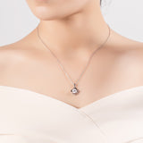 Moissanite Diamond 6.5mm 1CT Necklace For Womens Solitaire Pendant 925 Silver Chains D White  Jewelry Customized Gift