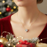Love Heart Necklace with1/2/3CT D Color Moissanite S925 Plated White Yellow Rose Gold Chain for Woman Engagement Chrisrmas Charm