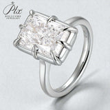 Radiant Cut Ring with 5CT D Color Moissanite Diamond 10k 14k 18K Gold Plated 925 Silver for Women Man Engagement Wedding Jewely