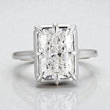 Radiant Cut Ring with 5CT D Color Moissanite Diamond 10k 14k 18K Gold Plated 925 Silver for Women Man Engagement Wedding Jewely