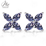 925 Sterling Silver with Hearts and Arrows Cut D Color VVS1  Moissanite Marquise Earrings  GRA Certificate Daily Wear