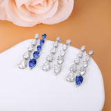 Pear-shaped Earrings Set with D/VVS Grade Moissanite & Colored Gemstones  This Jewelry Is An Ideal Choice for Party Gifts