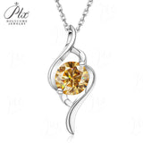 Women's 925 Sterling Silver Necklace 1.0ct D Color VVS1 Moissanite Halo Pendant Passes Diamond Tester Jewelry Gift