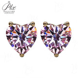 Heart Shaped Stud Earrings Lab Grown Gemstones Ruby Sapphire Emerald S925 Sterling Silver GRA Certificate Charms Birthday Gift