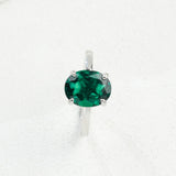 Egg-shaped Ring with Lab Grown Ruby Sapphire Zambian Padparadscha 925 Silver Circle for Engagement Christmas Party Fine Jewely