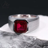 Moissanite Lab Grown Gemstone Ring Asscher Cut Moissanite Ruby Sapphire Colombian S925 Woman Man Anniversary Party Daily Charms