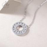 Moissanite Necklace 925 Silver D Color VVS1 Luxury Circular Full High-End Jewelry Gift for Women Anniversary Present