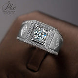 Round Moissanite Rhombus Shape Ring for Men Gifts For Festivals And Anniversaries