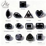 Luxury Black Moissanite Stones Multiple Shapes Including Round Oval & Heart Perfect for Rings Necklaces & Earrings