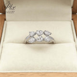 1.8CT Moissanite Pear Cut Minimalist Open Ring White Gold Yellow Gold Rose Gold Radiant Light Women Fine Jewelry