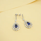 Water Drop Shaped Earrings Lab Grown Gemstone with Ruby Sapphire Padparadscha 925 Silver Earring for Women Girls Hypoallergenic