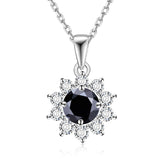 Moissanite Necklace Sunflower Pendant Multicolor Round Cut 1ct Women Wedding Party Engagement Special Gifts Charms Fine Jewelry