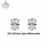 2-8CT Oval Moissanite Earrings for Women Solid 925 Sterling Silver Lab grown Gemstone Screw Back Design Hypoallergenic