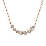 Seven-Round Bezel-Set Necklace with D Color Round Moissanite S925 Plated White Yellow Rose Gold Chain Engagement Chrisrmas Daily