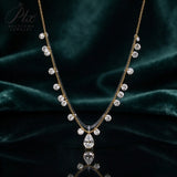 Lab Grown Diamond Necklace 10K4K/18K Gold Pear/Round Shape DEF Color Pendant Hypoallergenic Direct from Factory Daily Office Wear Perfect Gift